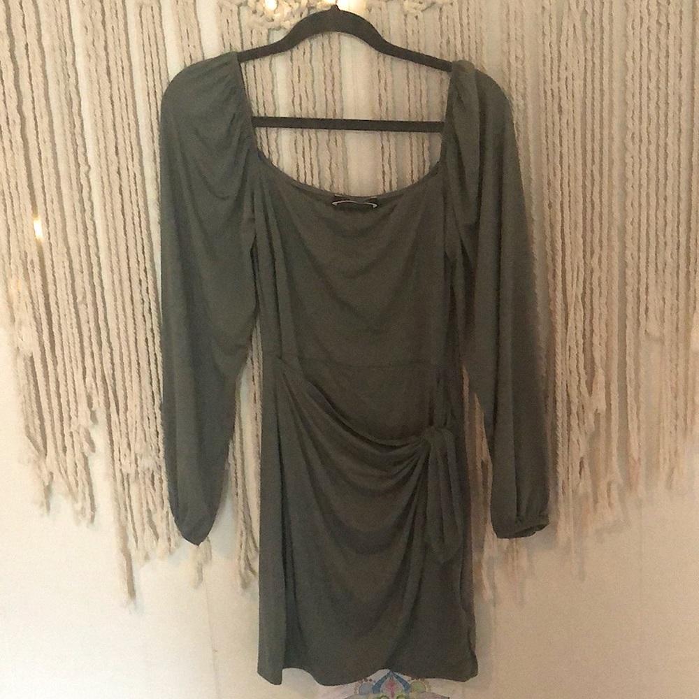 Teal/gray Blue Blush long sleeve dress, size Small